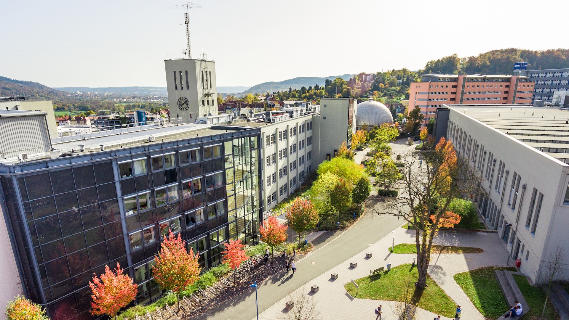 Foto von Sebastian Reuter: Luftaufnahme der Ernst-Abbe-Hochschule Jena.